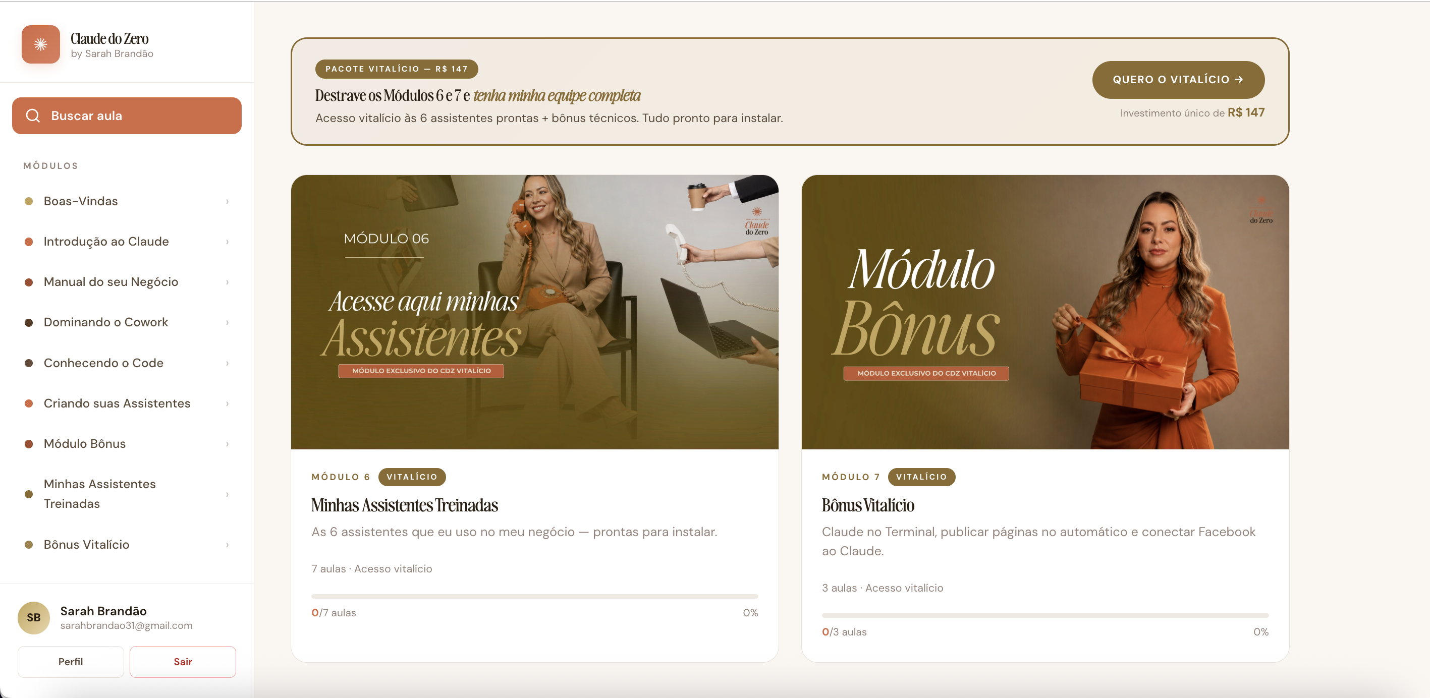 Plano Vital&iacute;cio CDZ &mdash; M&oacute;dulo 6 (Minhas Assistentes Treinadas) e M&oacute;dulo 7 (B&ocirc;nus Vital&iacute;cio)