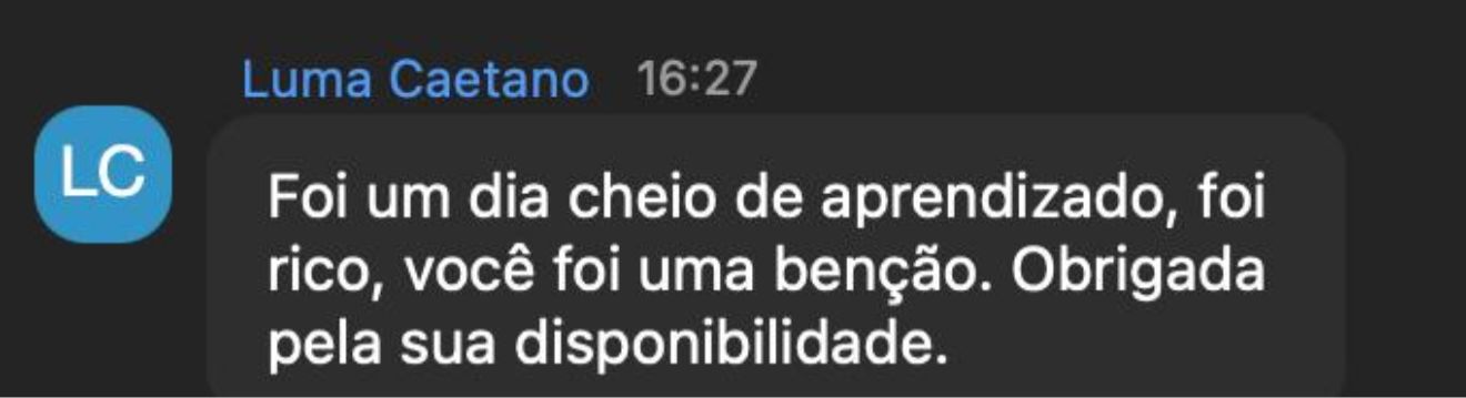 Depoimento de aluna sobre a imersão