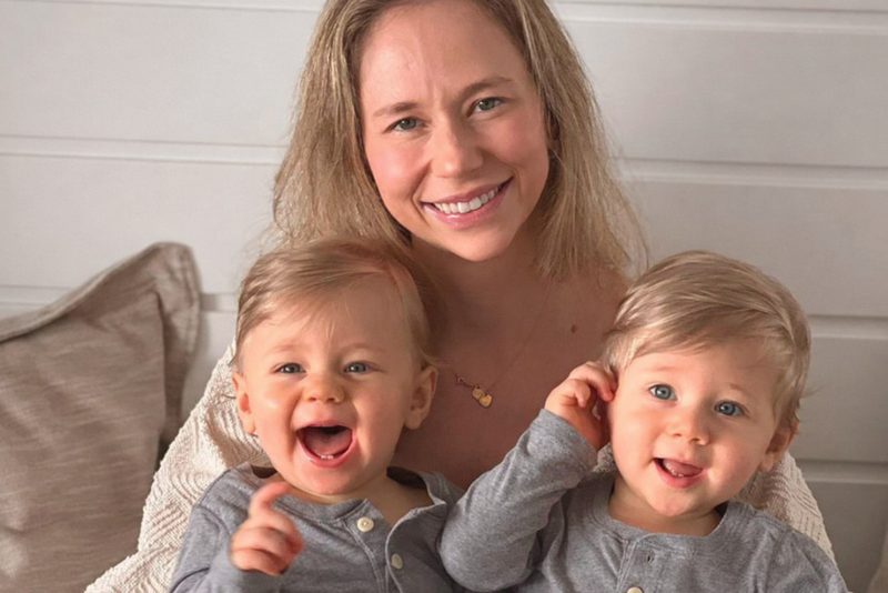 Catherina com os gêmeos Filippo e Vittorio