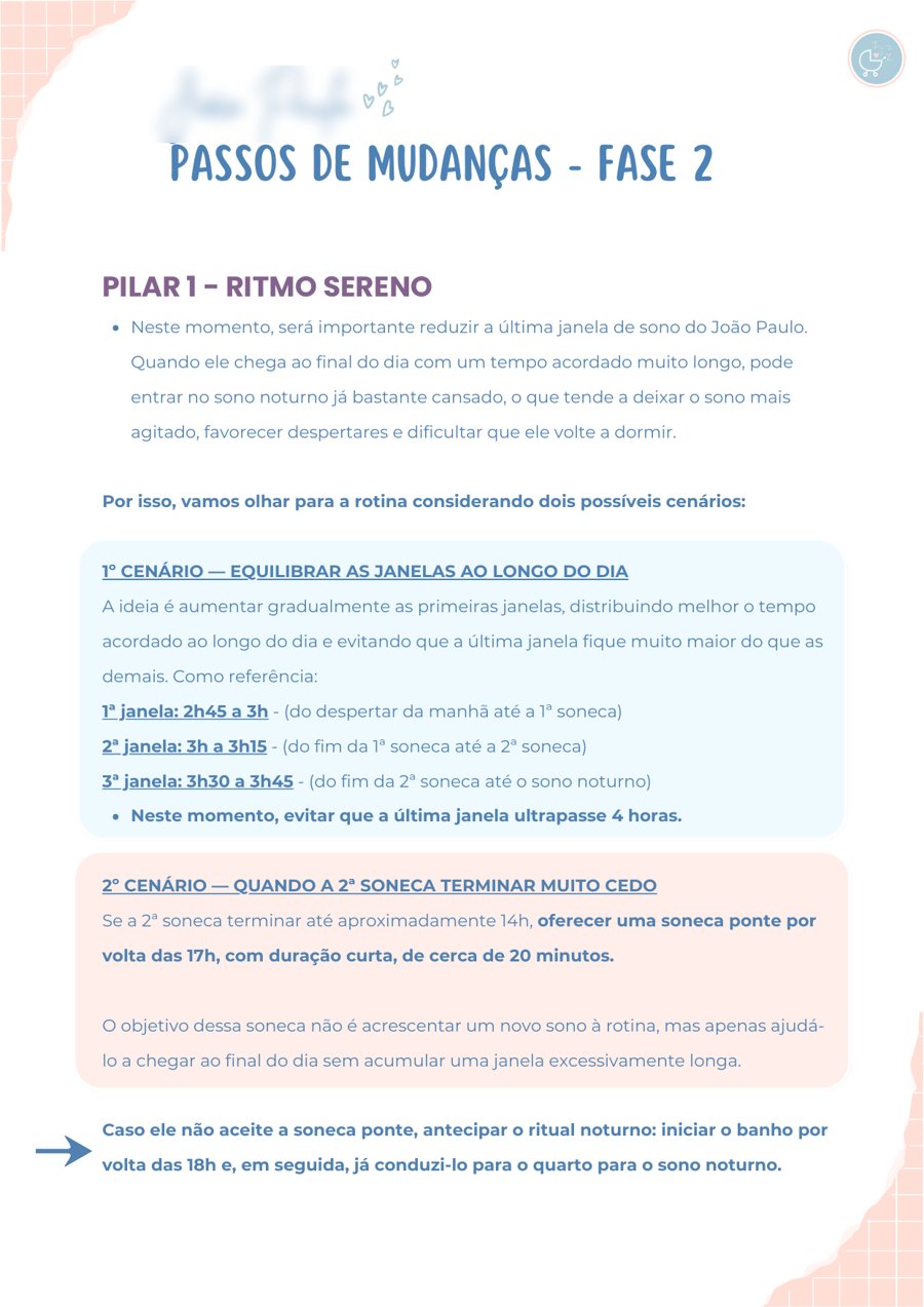 Página do Plano de Sono 2 com os passos da fase 2