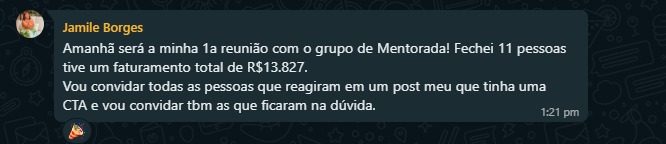 Depoimento de mentorada Ametista